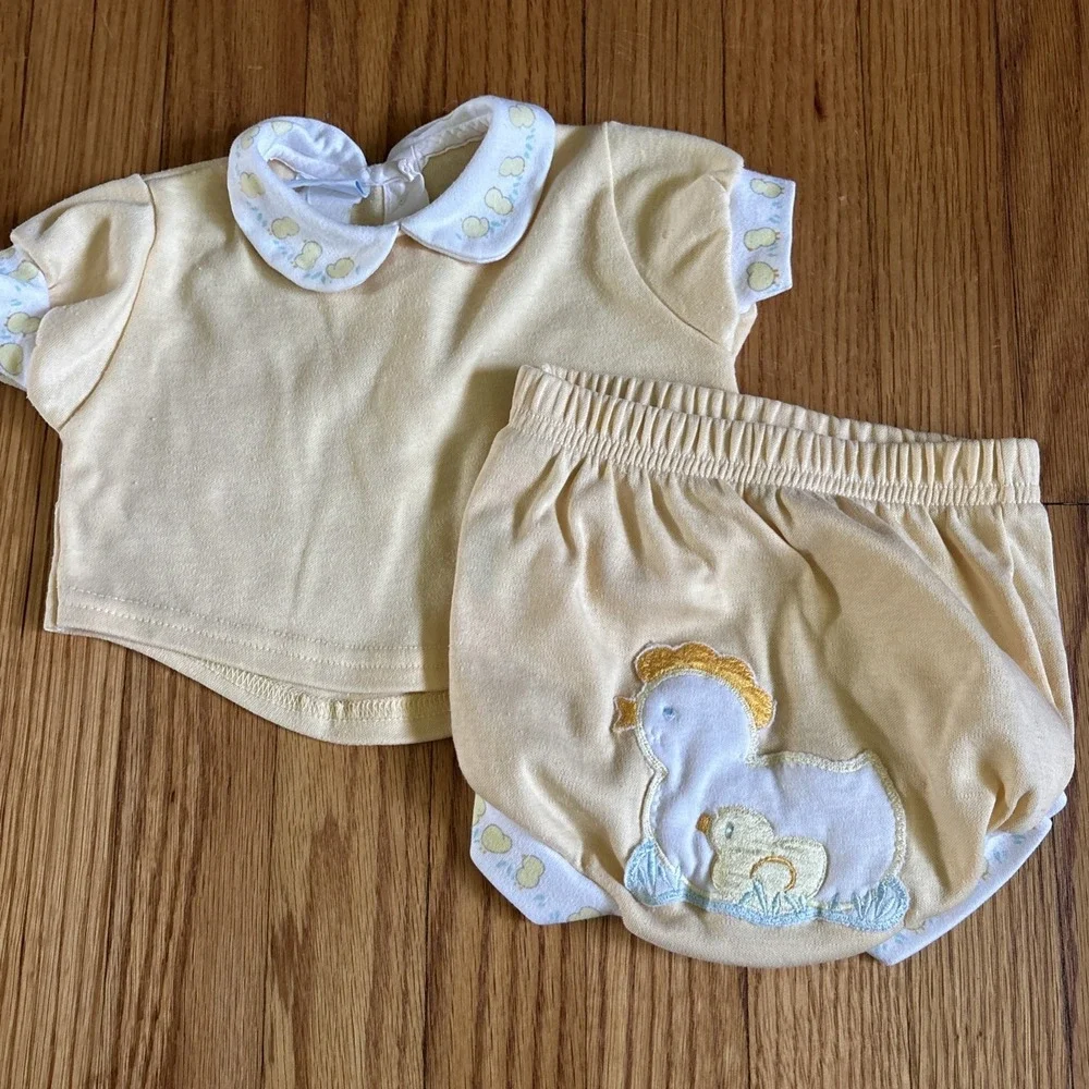 Baby Boy Clothes Vintage Carter's‎ 6 Month  Duck 2pc Outfit USA Peter Pan Collar